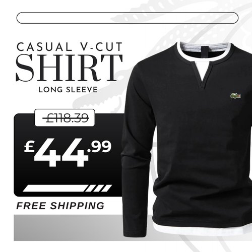 Casual V-Cut Long Sleeve Shirt
