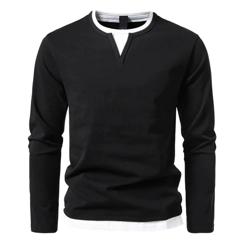 Men’s Dual-Layer Long Sleeve Casual Top