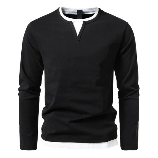 Men’s Dual-Layer Long Sleeve Casual Top