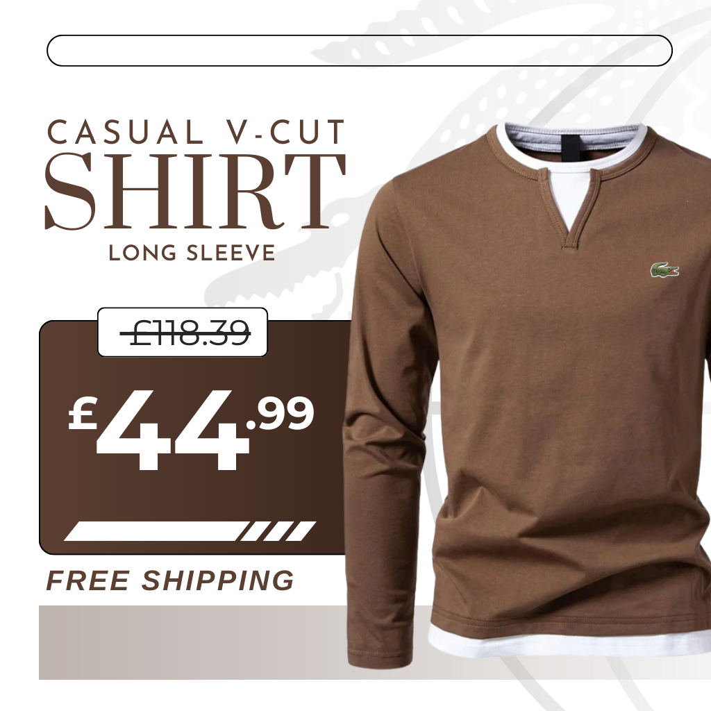 Casual V-Cut Long Sleeve Shirt