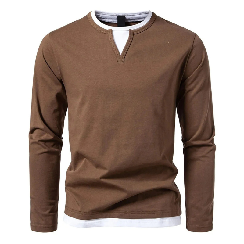 Men’s Dual-Layer Long Sleeve Casual Top