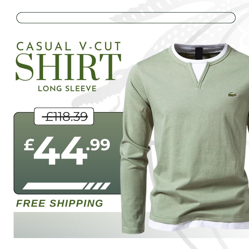 Casual V-Cut Long Sleeve Shirt