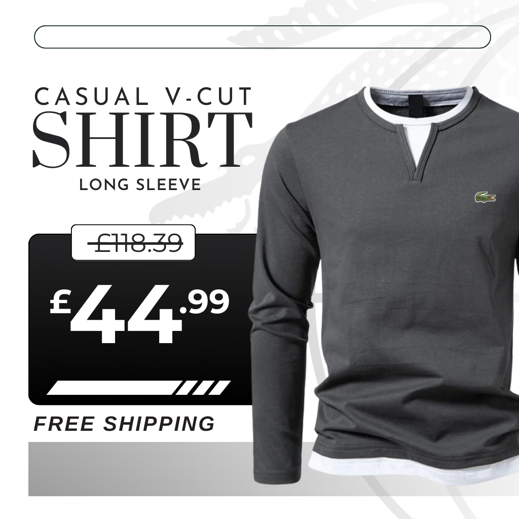 Casual V-Cut Long Sleeve Shirt