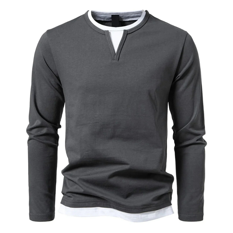 Men’s Dual-Layer Long Sleeve Casual Top