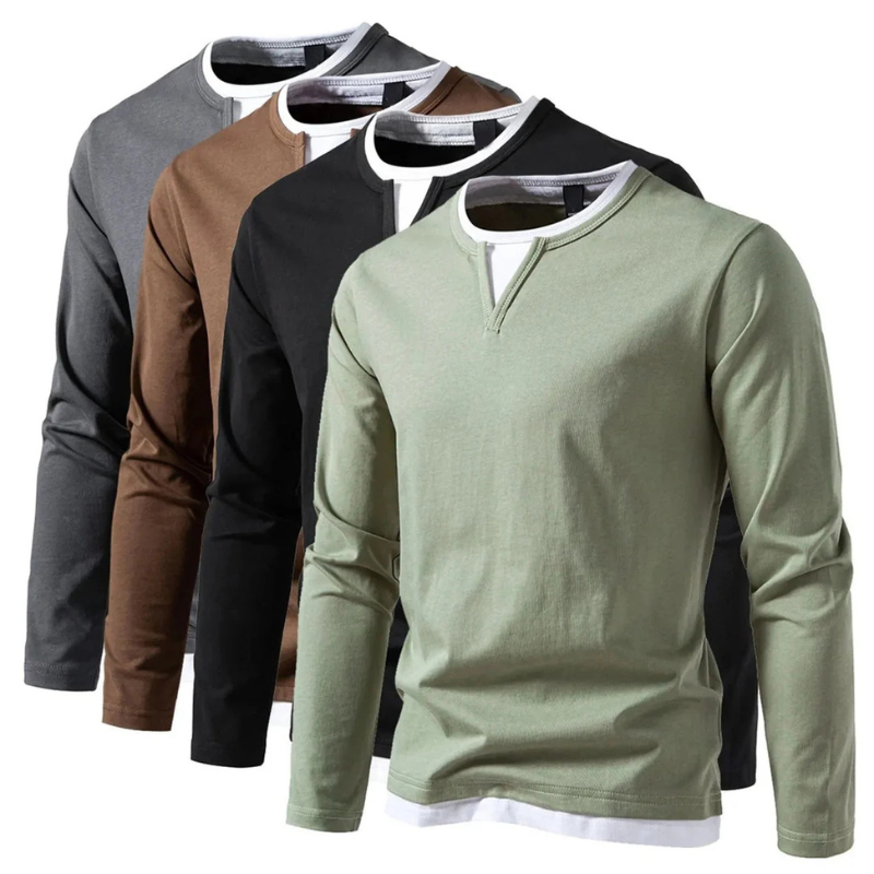 Men’s Dual-Layer Long Sleeve Casual Top
