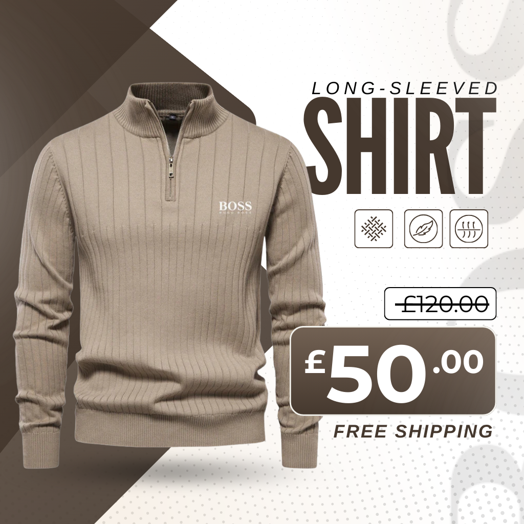 Quarter-Zip Knitted Long Sleeve