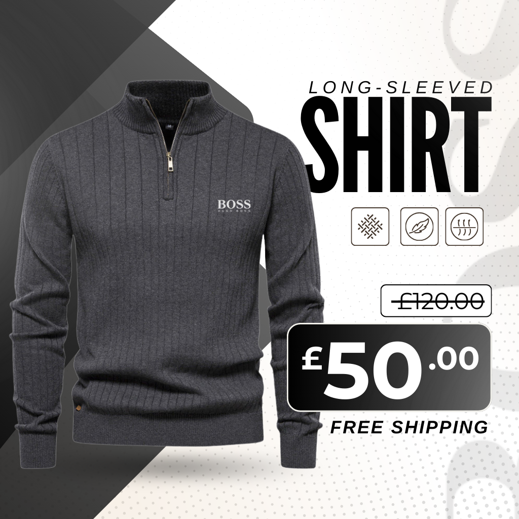 Quarter-Zip Knitted Long Sleeve