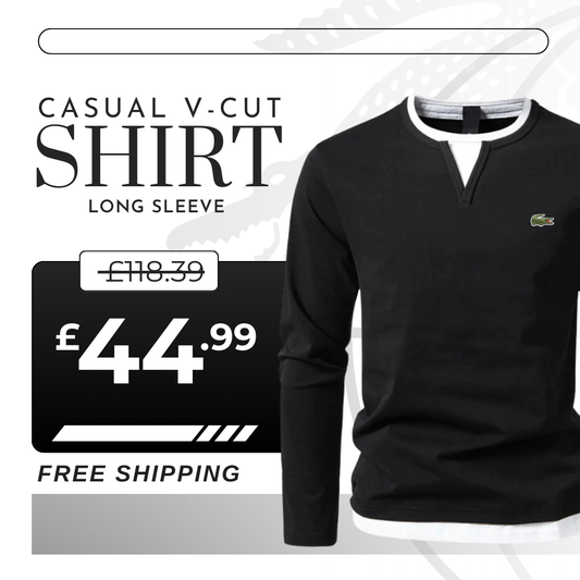 Casual V-Cut Long Sleeve Shirt