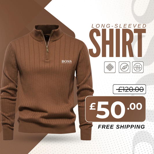 Quarter-Zip Knitted Long Sleeve