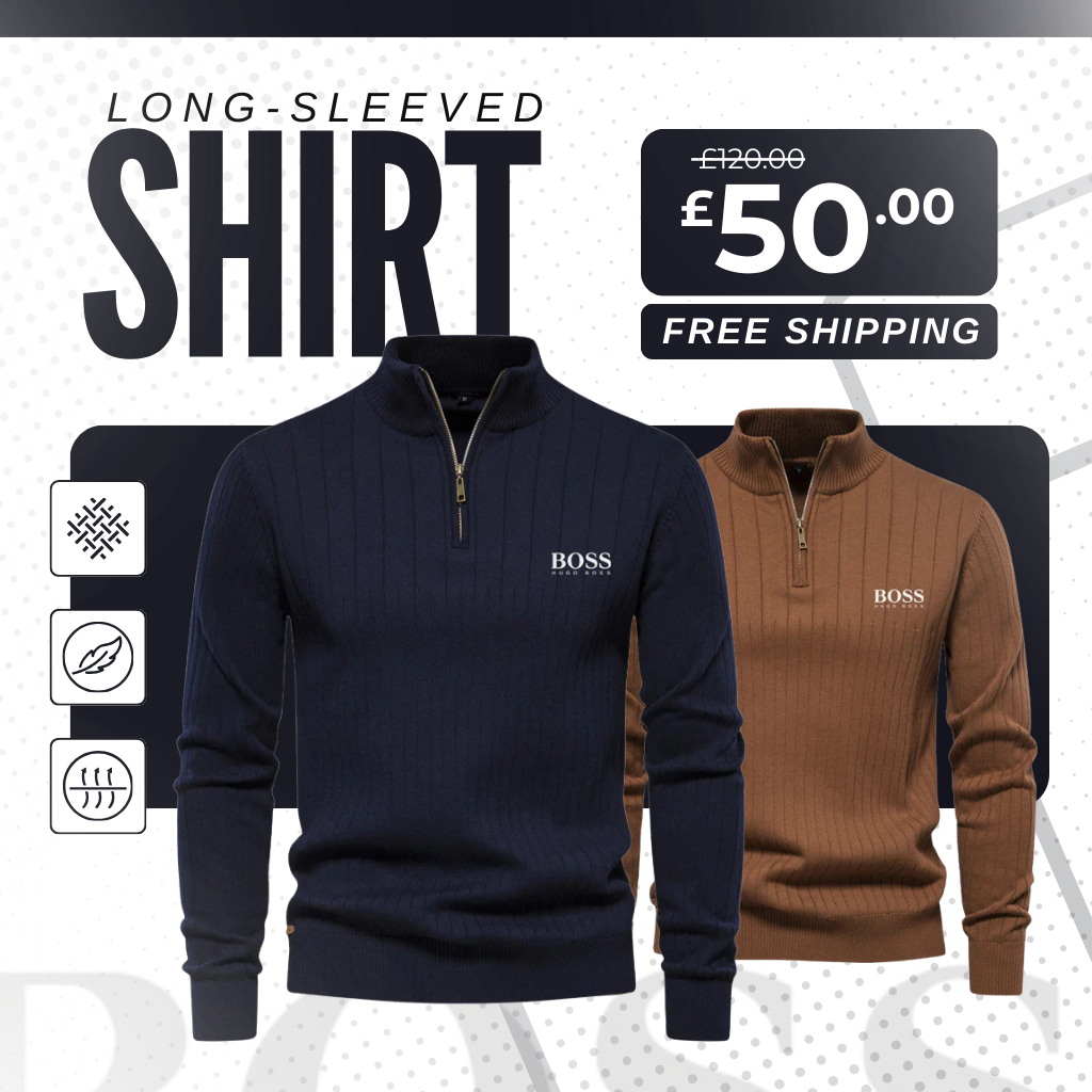 Quarter-Zip Knitted Long Sleeve