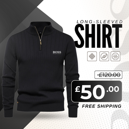 Quarter-Zip Knitted Long Sleeve