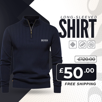 Quarter-Zip Knitted Long Sleeve